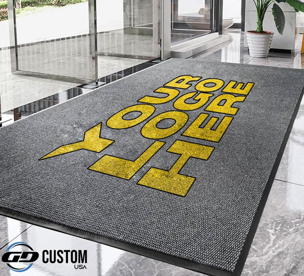 Personalized Mat - Custom Rug Company Doormat with Logo, Custom Business Mat, Corporate Rug, Industrial Doormat, Available in Multiple Sizes